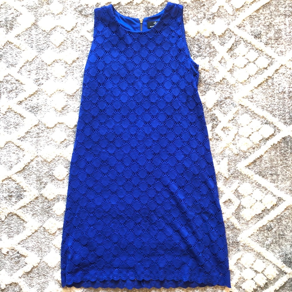 Ronni Nicole Royal Blue Lace Shift Dress